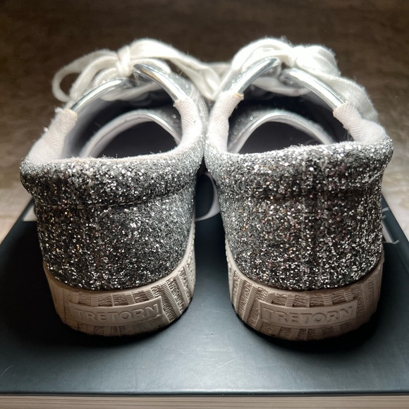 Tretorn Nylite Silver Glitter Sneaker Shoes, size 8.5 RetroGlam Athleisure - Picture 4 of 8